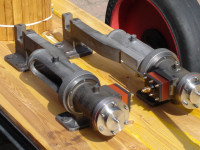 Im Bau befindliche Robert William Thomson Dampfzugmaschine mit Luftreifen, gebaut im Orginal 1869, Modell im Ma&szlig;stab 1:4 von Norbert Westphal, Juni 2010.